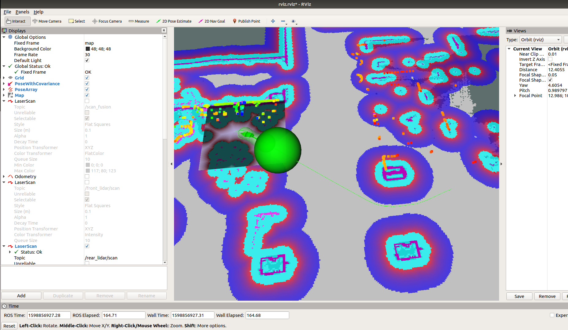RViz Indicating Eband Local Planner